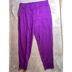 Energie Women Large Plum Maroon Lightweight Cuffed Ankle Pocket Sweatpants (B)